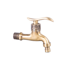 Bathroom Washing Machine Wall Mounted Bibcock Faucet Type of Garden Water  Antique Brass Tap